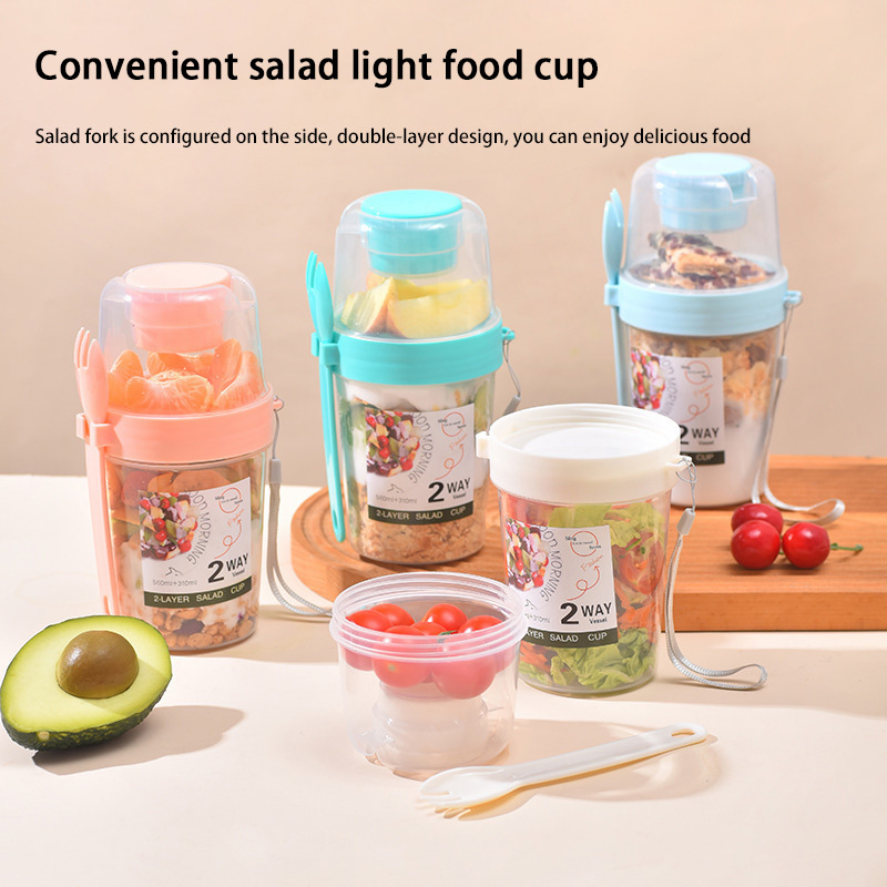 Meal Prep Oatmeal Jars - Vaso portátil para ensalada de desayuno