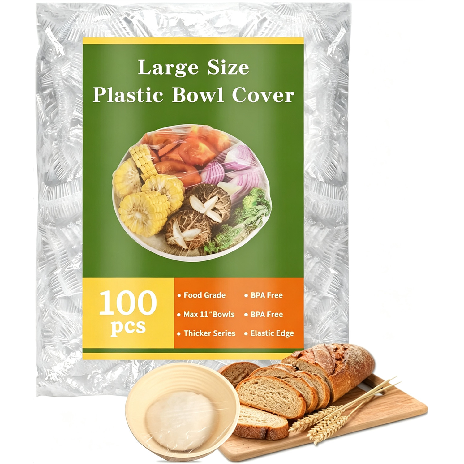 Meal Prep Wraps - 100 Envoltorios de Plástico Reutilizables Grandes