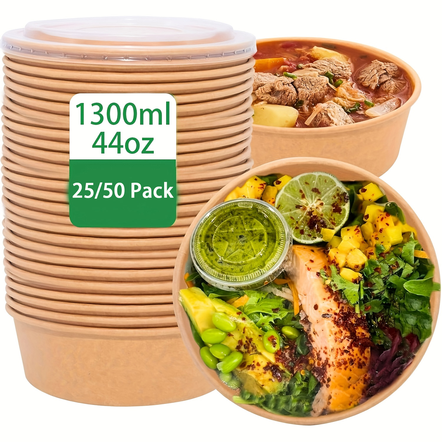 Meal Preparation - Paquete de 25/50 tazones de papel
