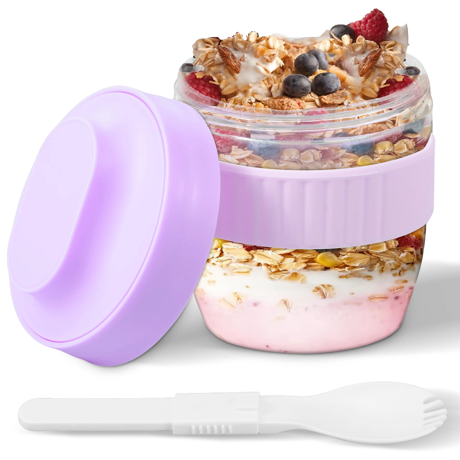 Meal Prep Oatmeal Jars - Recipiente de Doble Capa para Avena