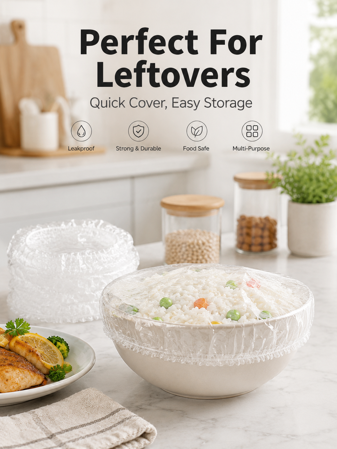 100 cubiertas elásticas desech - Meal Prep Wraps reseña y precio