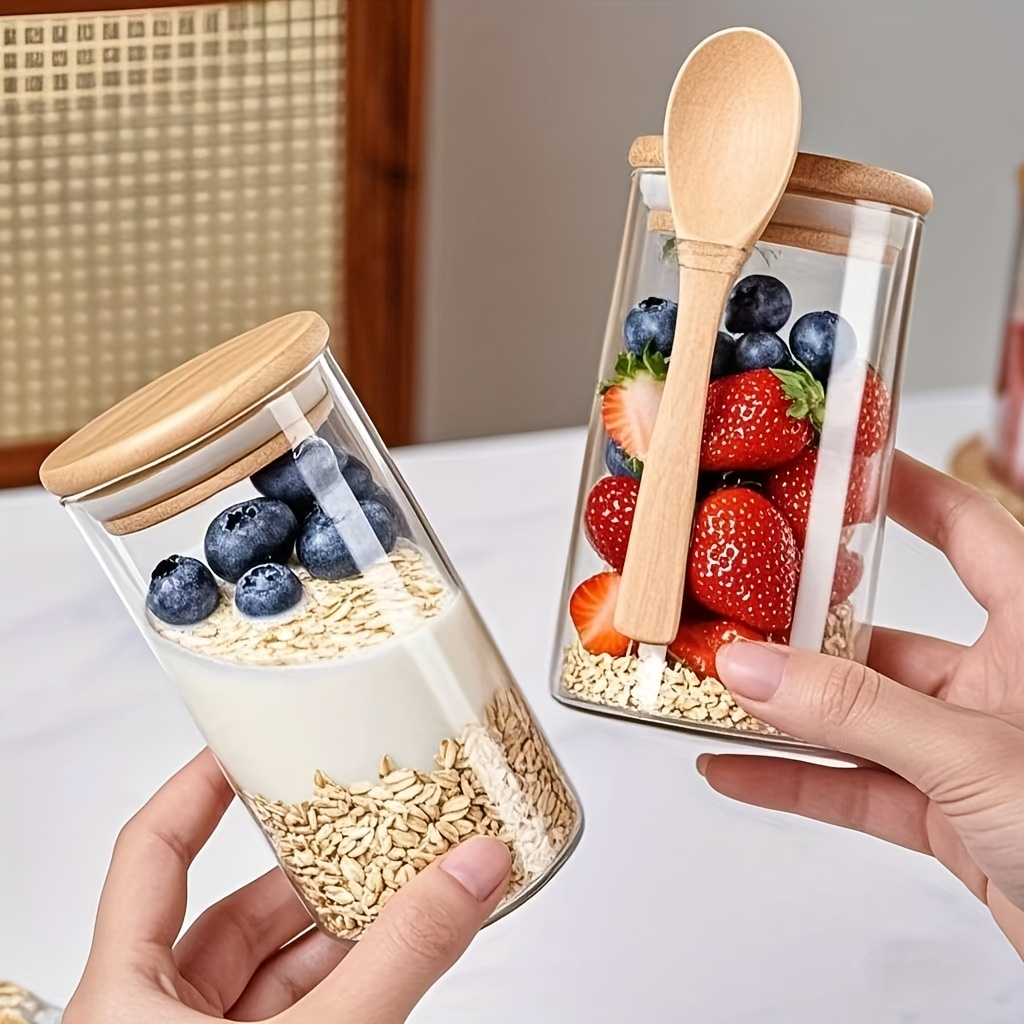 4/8/12 piezas, tazas para desa - Meal Prep Oatmeal Jars reseña y precio