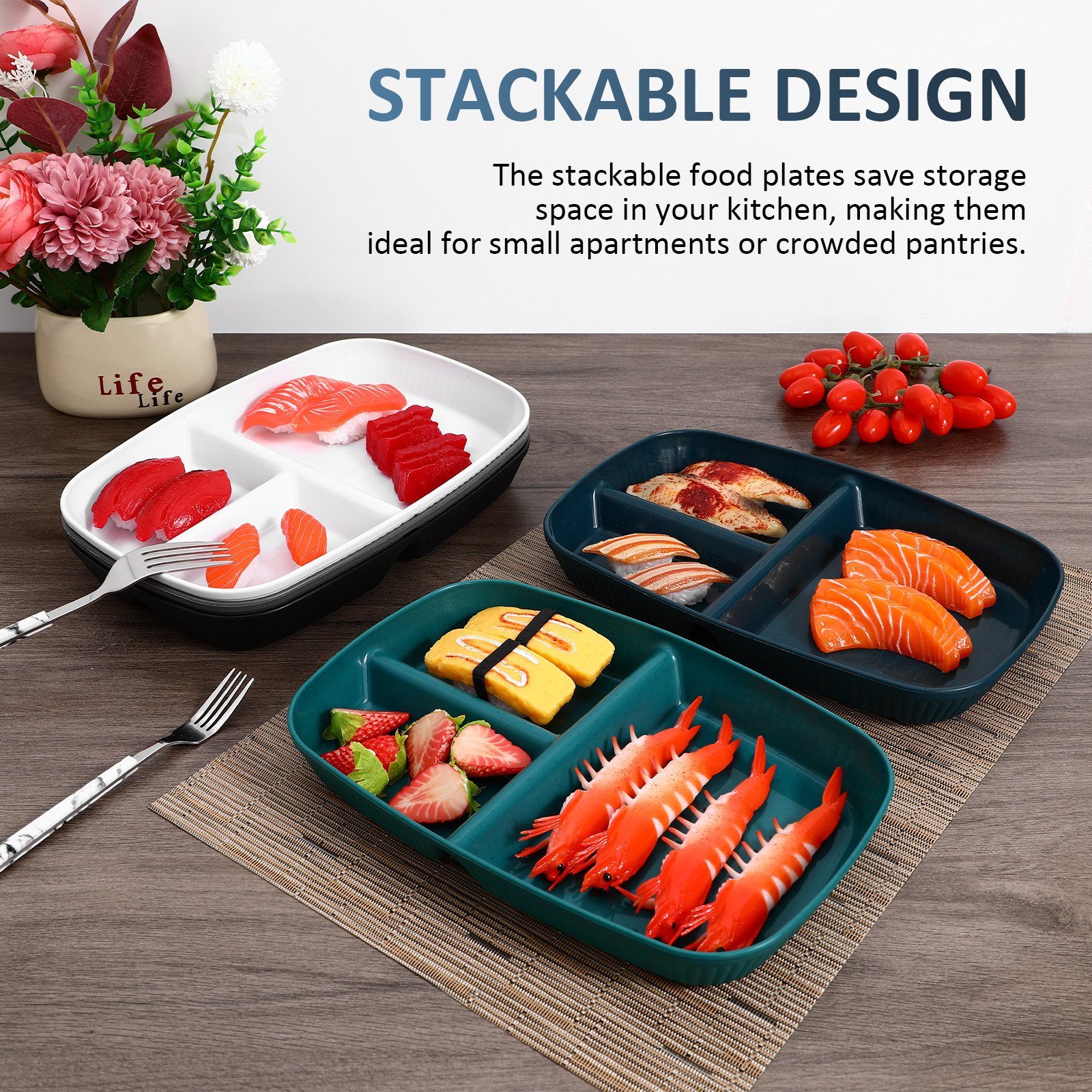 Juego de 5 Platos Divididos pa - Meal Prep Diet reseña y precio