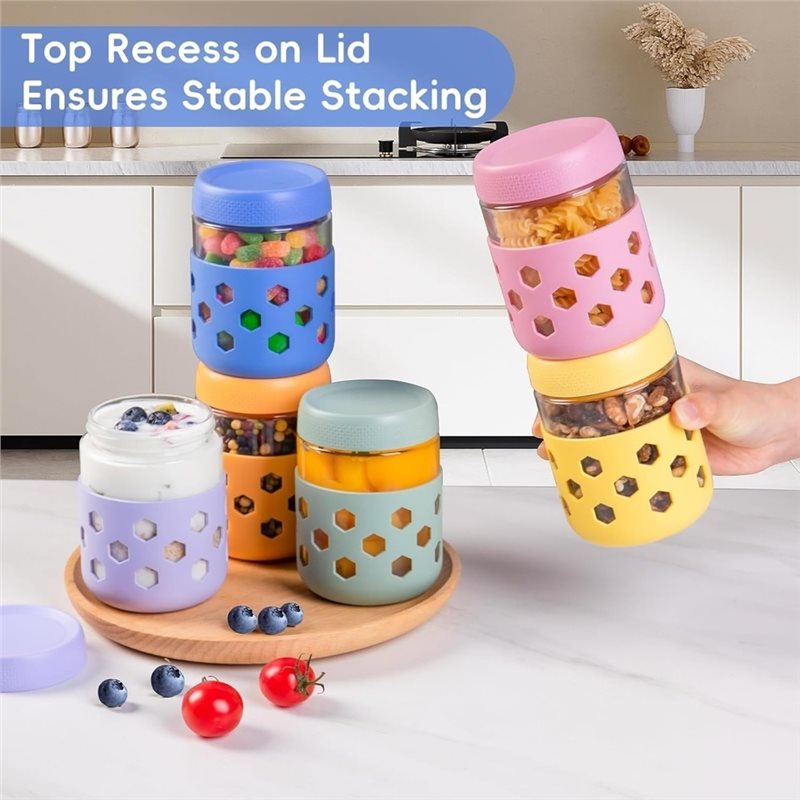 Frascos de vidrio ABUG con tap - Meal Prep Oatmeal Jars reseña y precio