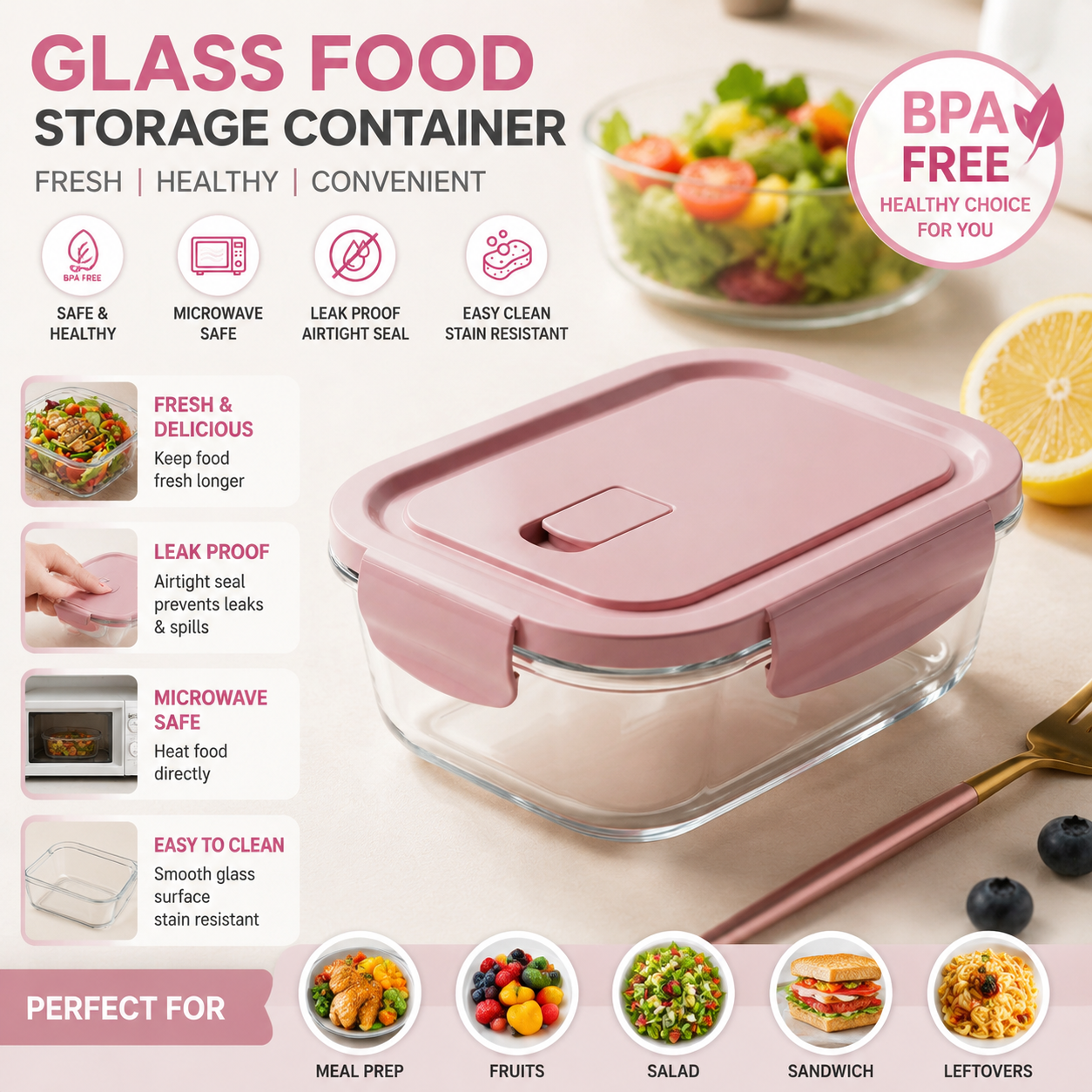 Contenedor de Vidrio para Alma - Meal Prep Diet reseña y precio