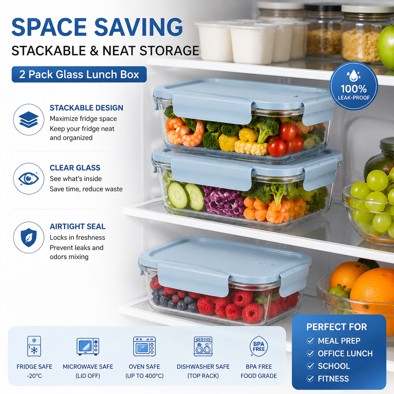 Paquete de 2 Recipientes de Vi - Meal Preparation reseña y precio