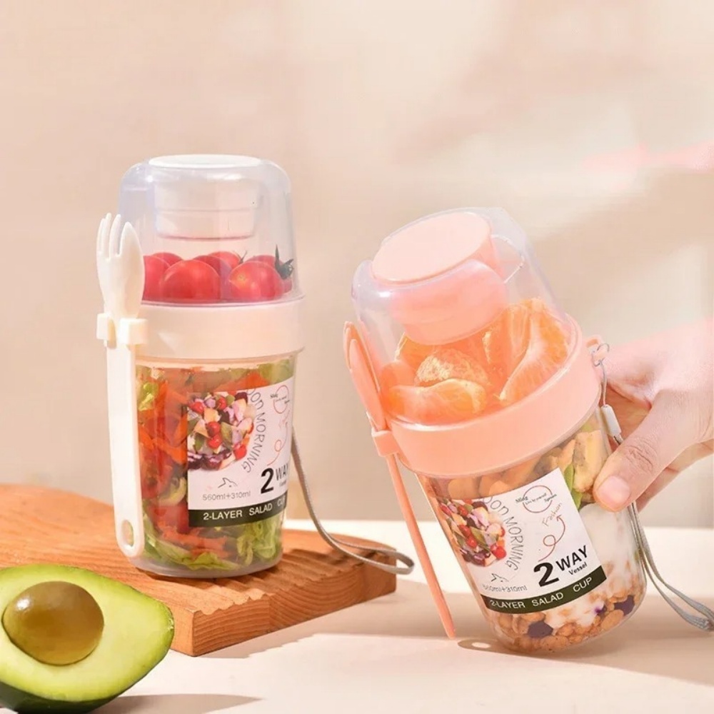 Taza de ensalada portátil, taz - Meal Prep Oatmeal Jars reseña y precio