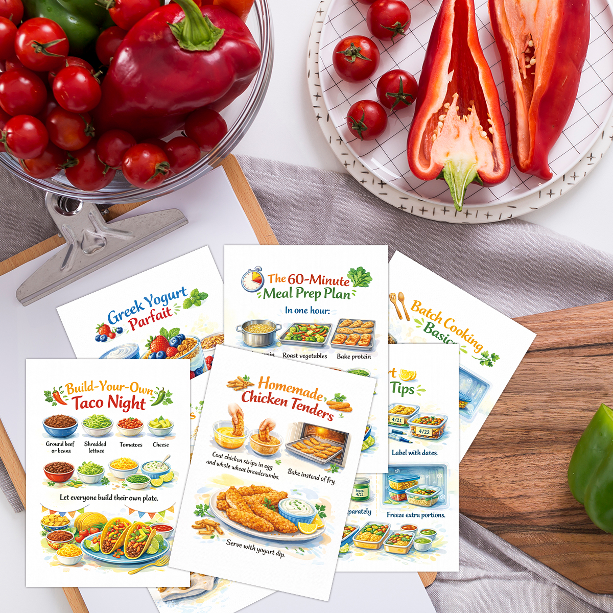 30 tarjetas de recetas de comi - Meal Prep Recipes Healthy reseña y precio