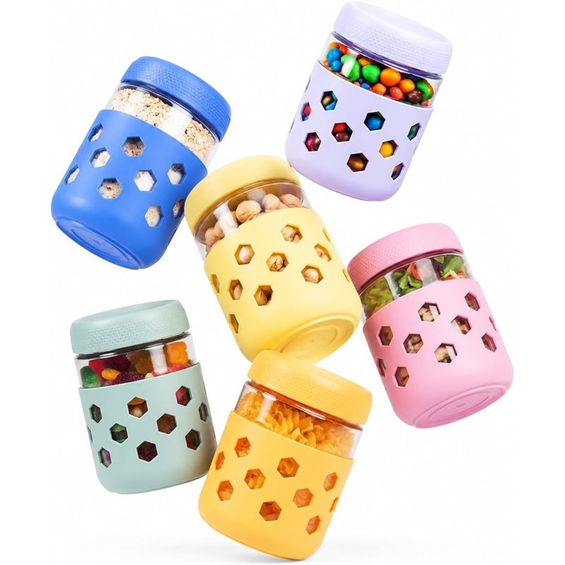 LLCS-Jarras de vidrio con tapa - Meal Prep Oatmeal Jars reseña y precio