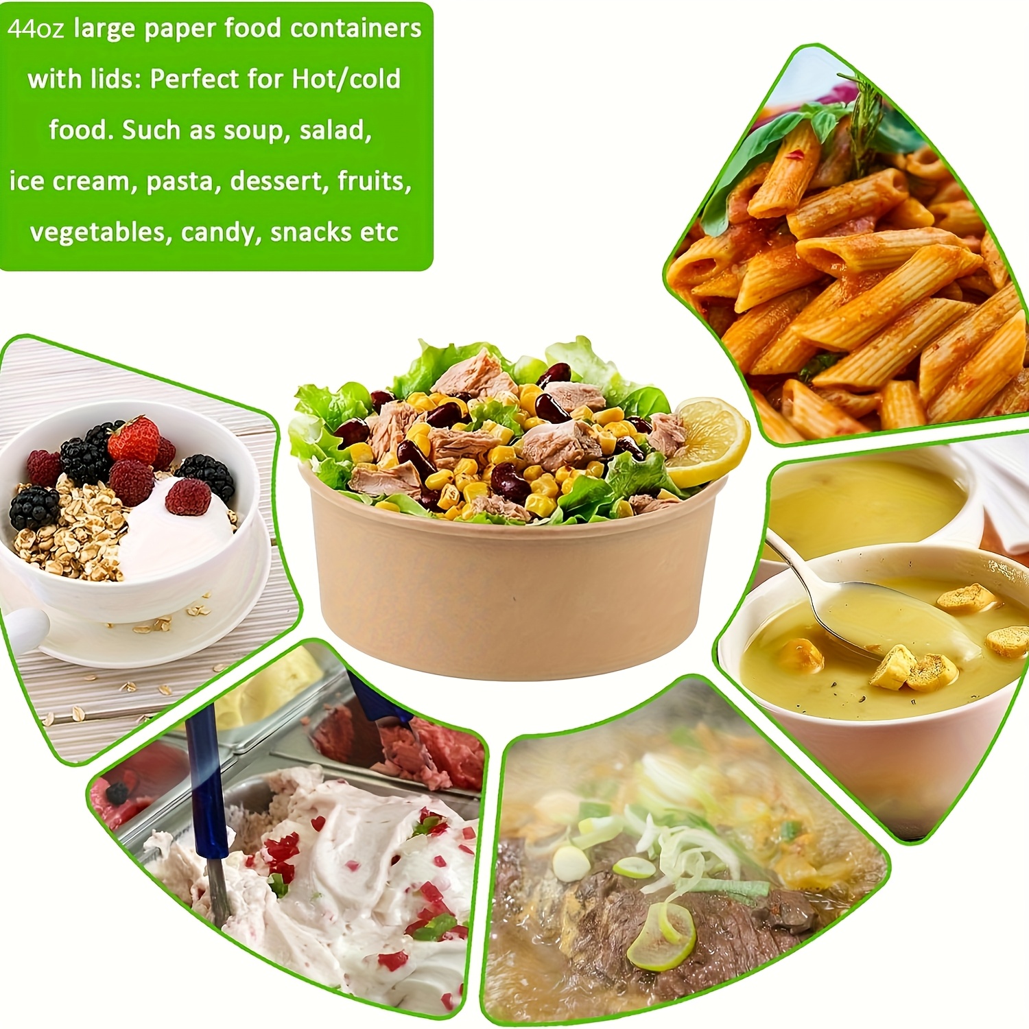 Paquete de 25/50 tazones de pa - Meal Preparation reseña y precio