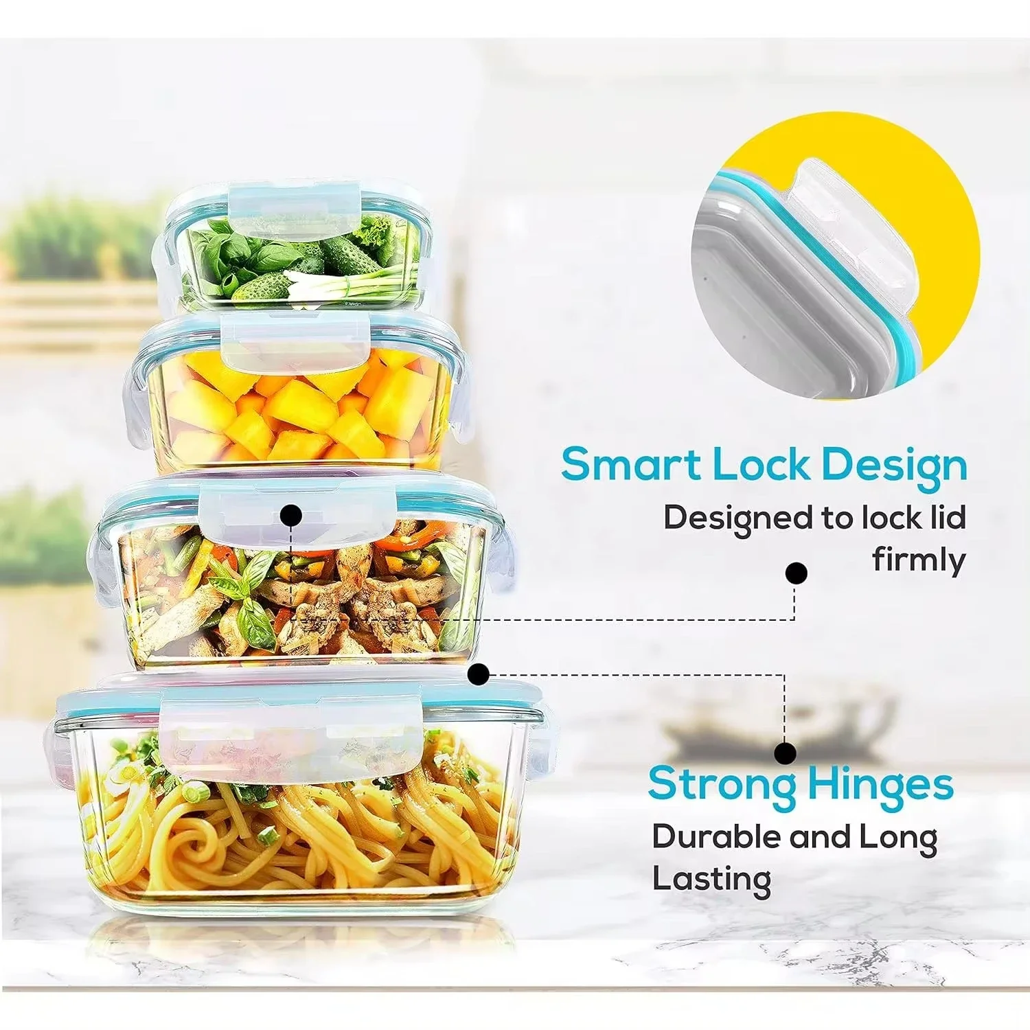 Fiambrera de vidrio, contenedo - Meal Preparation reseña y precio